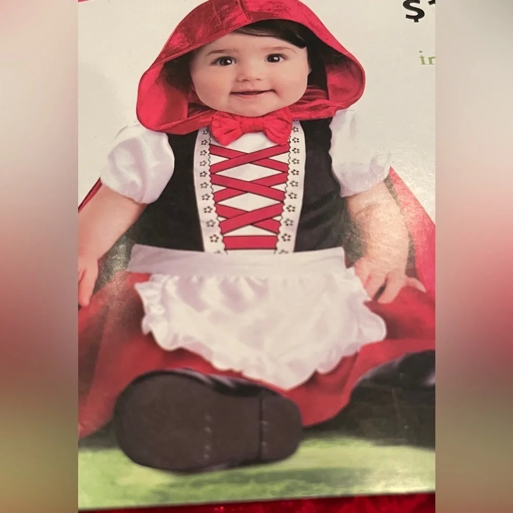 NWT InCharacter 12-18 mo infants Baby Red Riding Hood Onesie skirt cape Costume